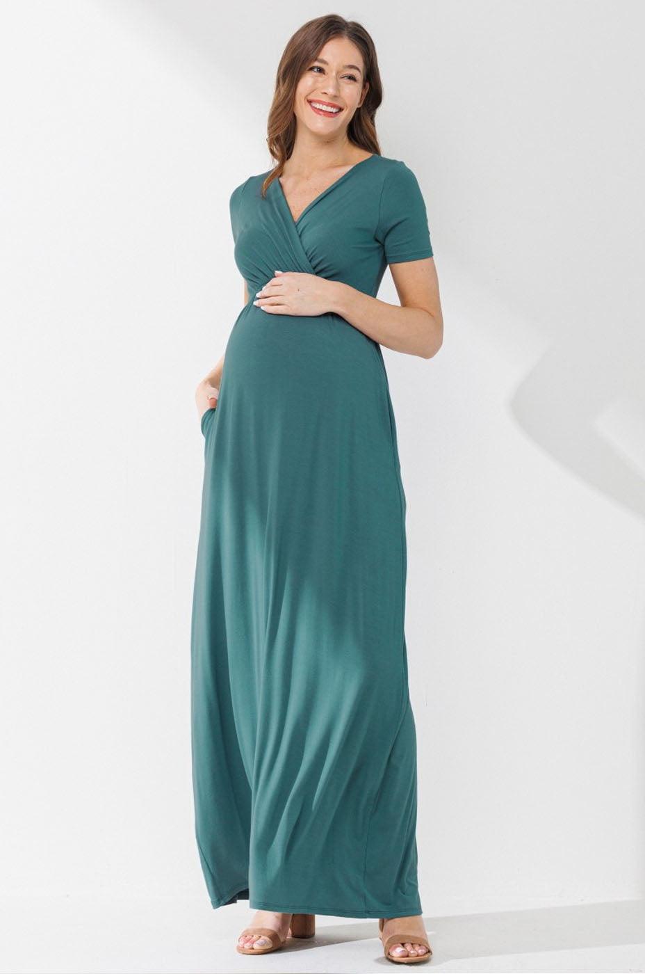 Bri Maternity & Nursing Maxi Dress in Olive - milk & baby – Milk & Baby