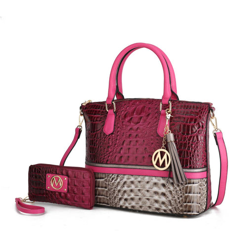 MKF Collection Cassia Vegan Leather Women’s Satchel Handbag by Mia K. -Black