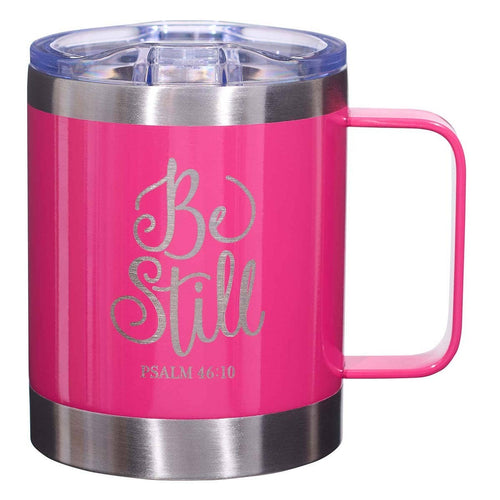 Blessed is the Man Stainless Steel Travel Mug with Handle - Psalm 84:5