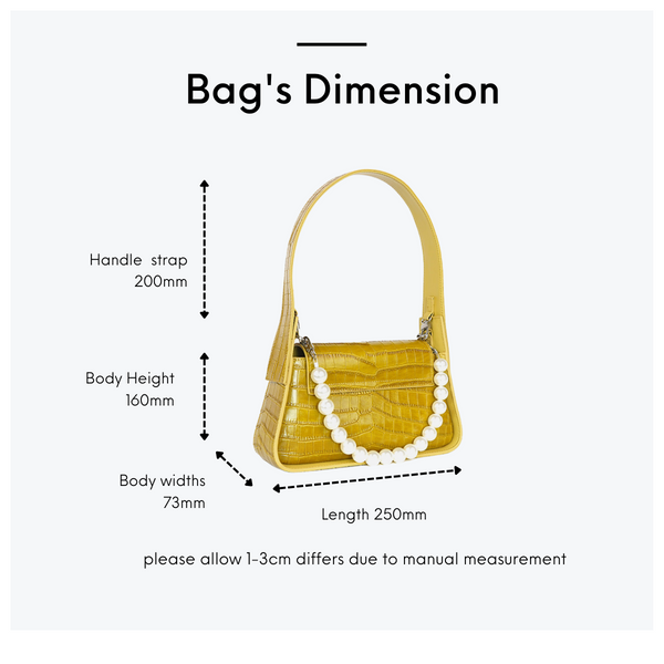 The size of chanel pearl chain handbag