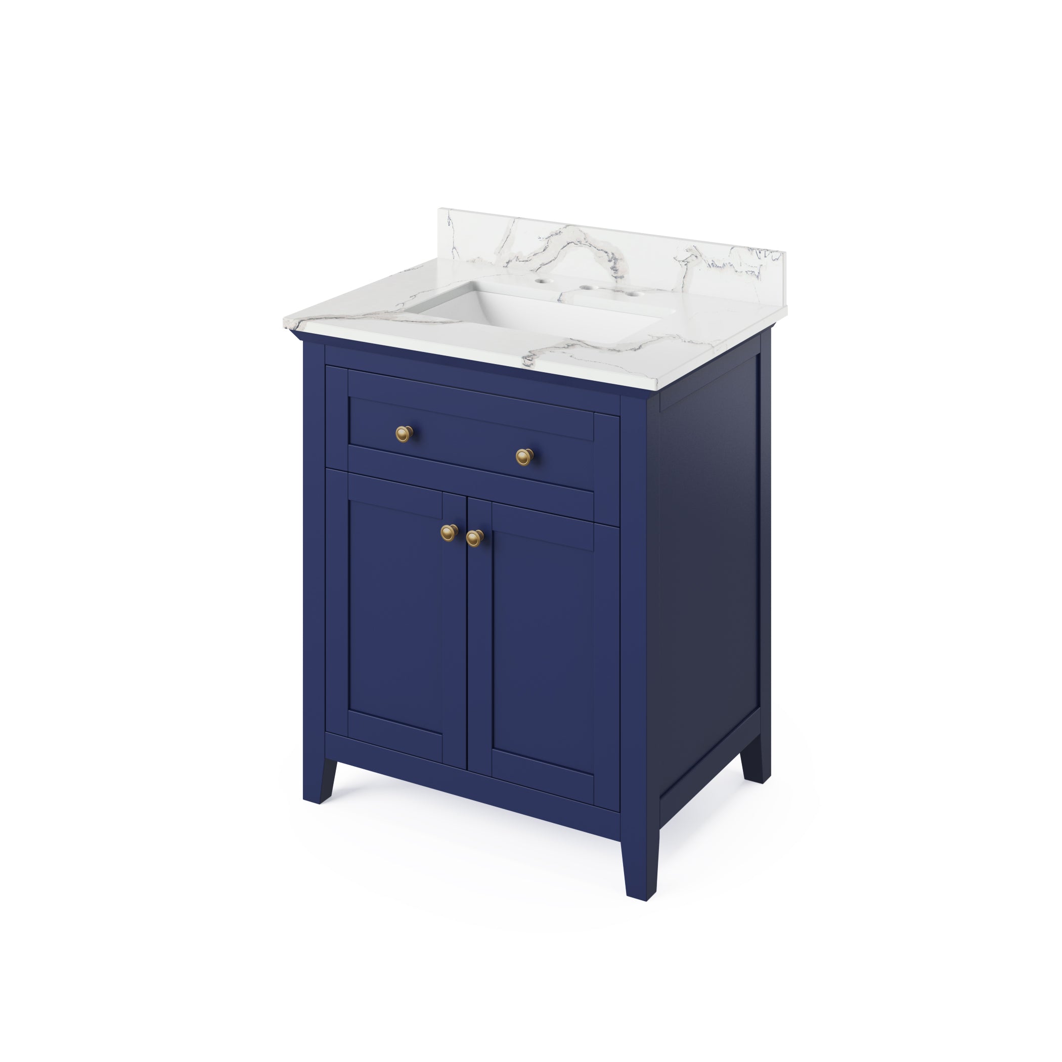 30" Chatham Vanity, Calacatta Vienna Quartz Vanity Top, undermount rectangle bowl
