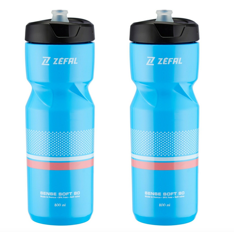 2-Pack Zefal Magnum 33oz 975ml Clear Bike Water Bottles BPA Free Dishwasher  Safe