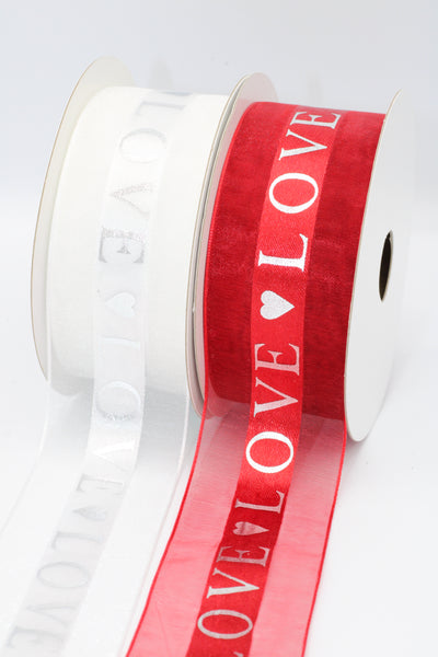 Printed Love Cotton Ribbon, 7/8”,3/8”, 25 yds, Valentine's Day – Brooklyn  Ribbons
