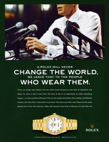 Rolex Vintage Advertisement Change the world