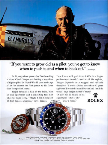 Chuck Yeager Rolex GMT Advertisement 