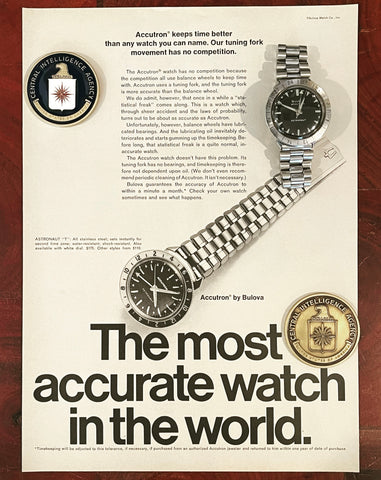 Vintage Watch Advertisement Bulova Accutron