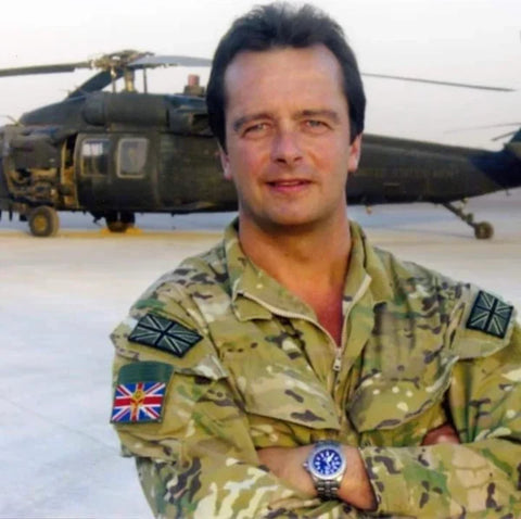 British SAS G Squadron Richard Williams wearing a custom 22 Special Air Service Breitling Avenger Seawolf in Iraq. (Photo Credit: Richard Williams)