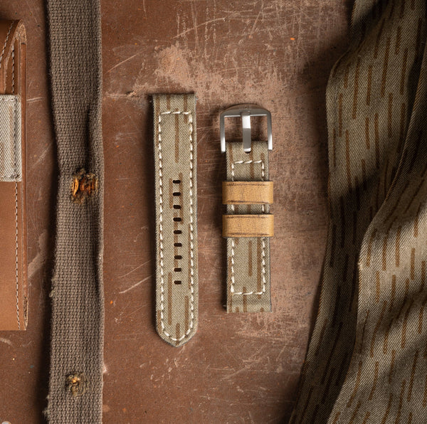 watches of espionage leather and canvas strap horween vintage camo