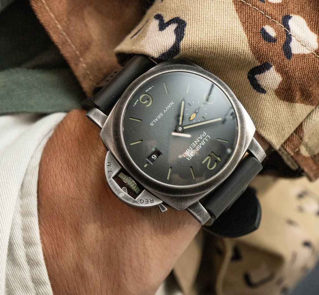 panerai navy seals luminor wrist shot desert camo