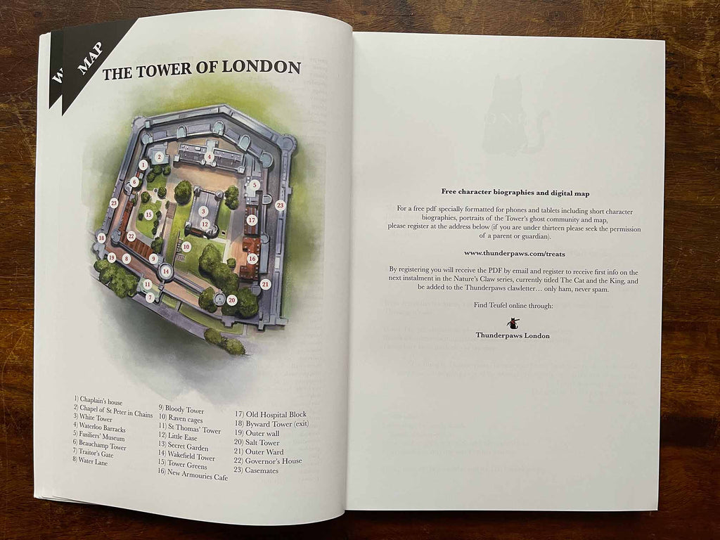 Map page spread from Thunderpaws and the Tower of London