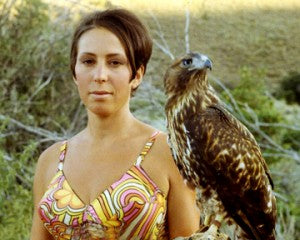 Dorothy Ainsworth and Ilka the red tail hawk