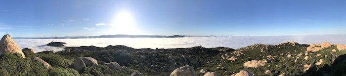 Wide view of a beautiful place in nature, above the clouds