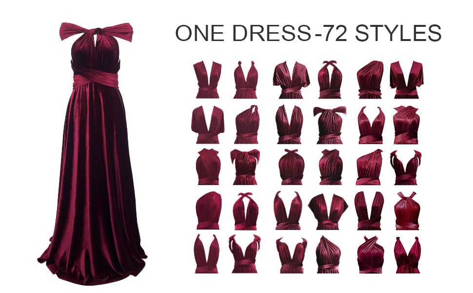 72styles Burgundy Velvet Infinity Dress