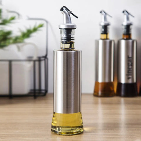kitchen glass oil bottle