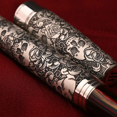 Montegrappa Skulls & Roses Fountain Pen - Sterling Silver CT (Limited Edition)