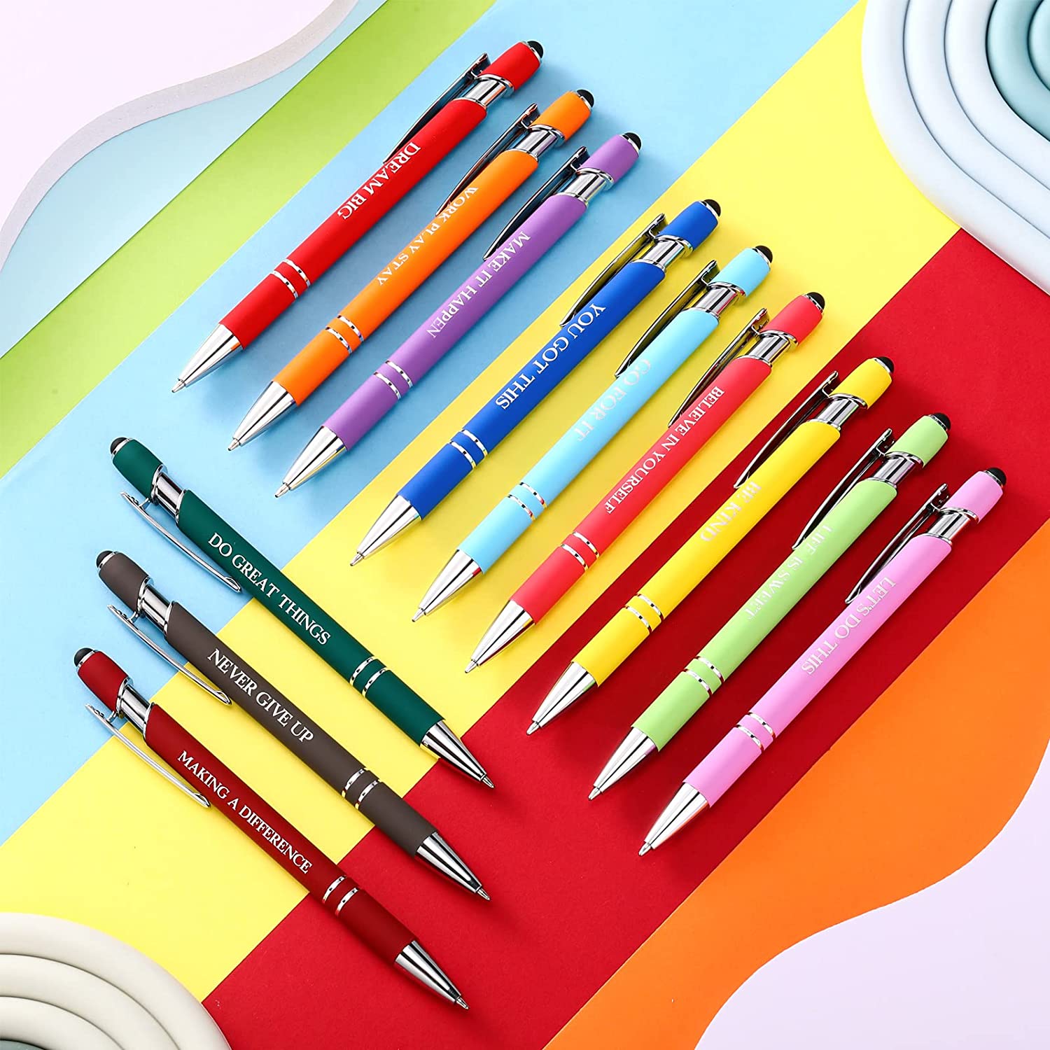 Engraved Soft Touch Pen with Stylus Tip. Personalize with Name | Quote | Motto | Message | Title | Business