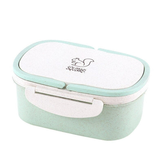 1pc Three-layer Square Lunch Box For Outdoor Salad Storage, Wheat Straw  Plastic Container With Cutlery, High Aesthetic Value For Vegetarian,  Suitable For Students, Office Workers