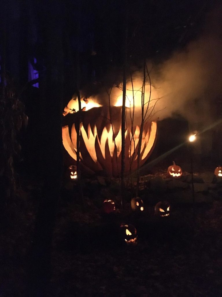 A giant Jack-O-Lantern at Haunted Overload