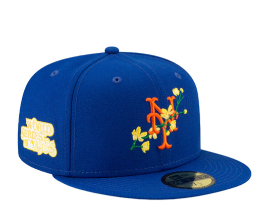 Los Angeles Dodgers New Era All Royal Blue/Gray Bottom With Blooming  Flowers On Side 59FIFTY Fitted Hat