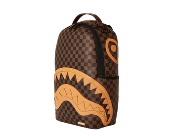 Sprayground Brown Checkered Backpack Shark In Paris Monogram School Books  Bag