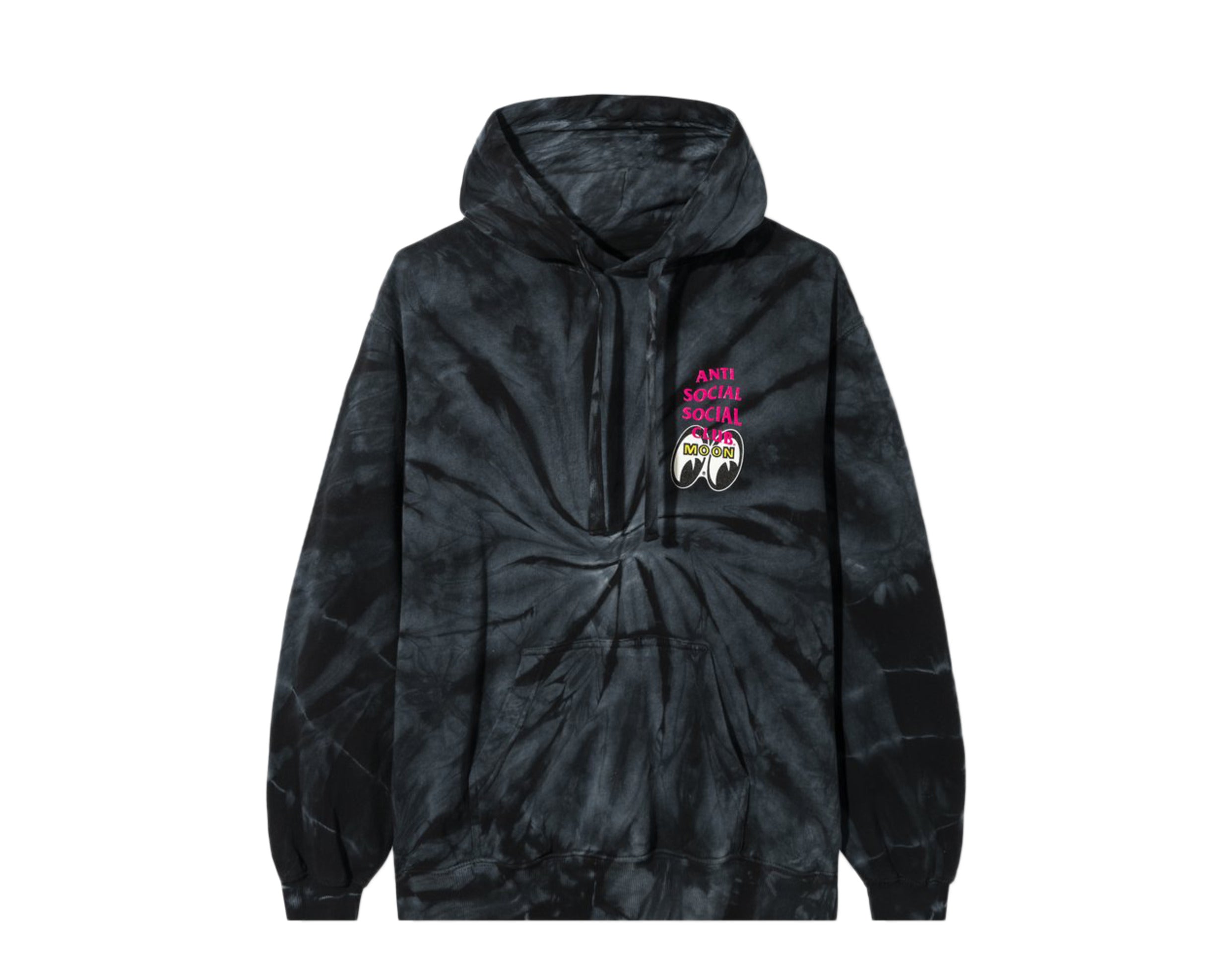 Anti Social Social Club X Mooneyes Stacked Black Tie Dye Hoodie