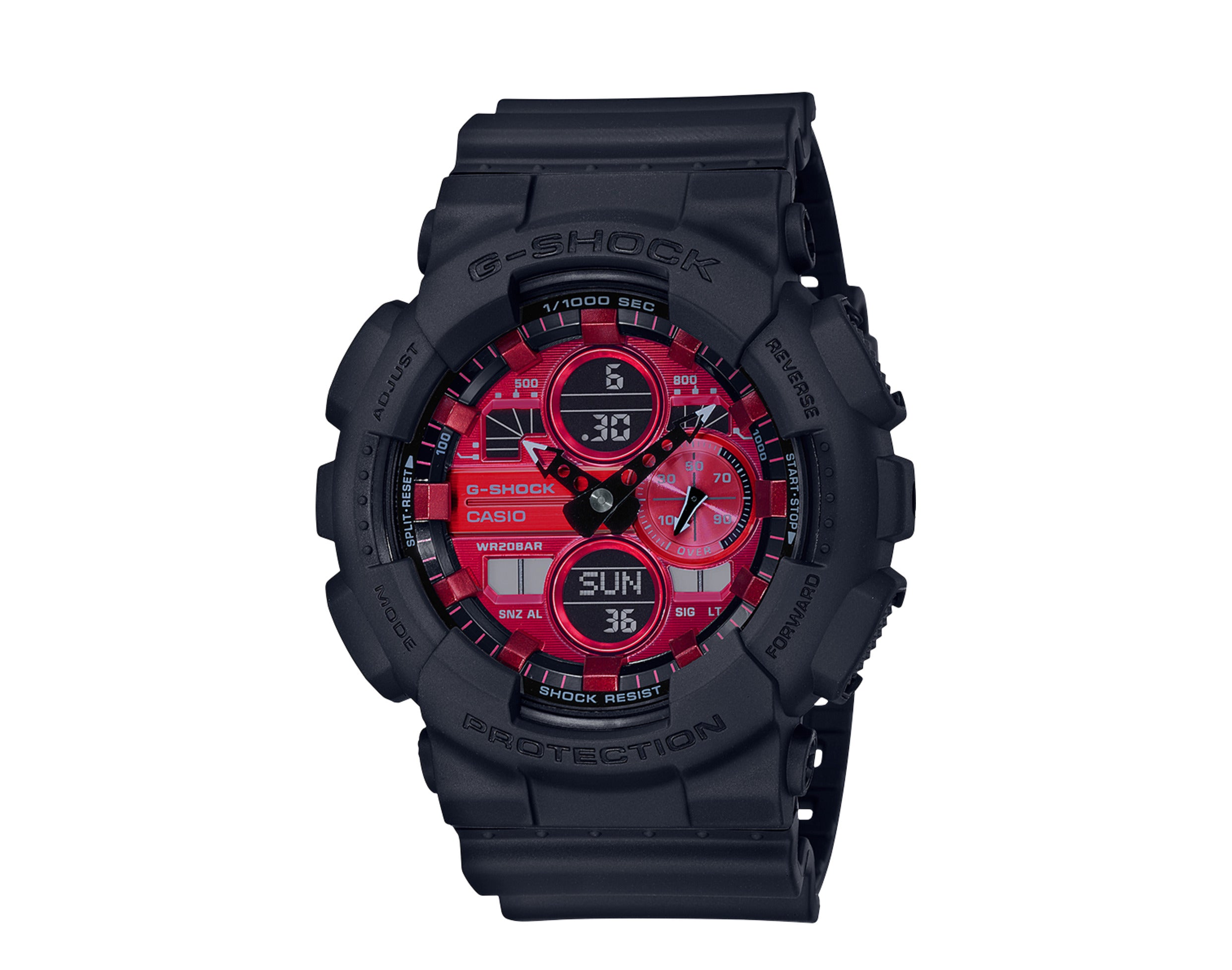 Casio G-Shock GA140 Red Metallic Analog-Digital Resin Men's Watch