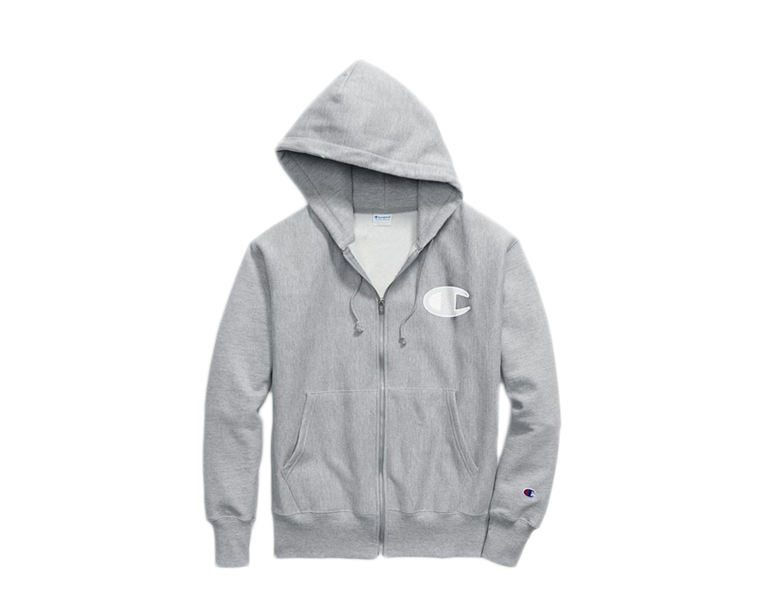 Champion C-Life Reverse Weave Mesh & Leather C Logo Zip Men's Hoodie