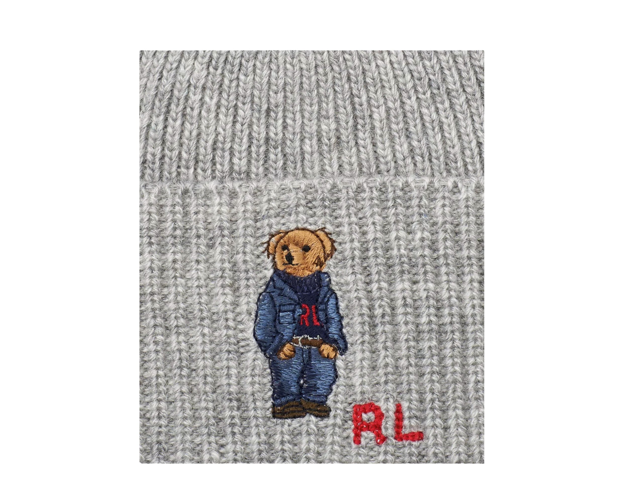 Polo Ralph Lauren Solid Denim Bear Rib-Knit Beanie – NYCMode