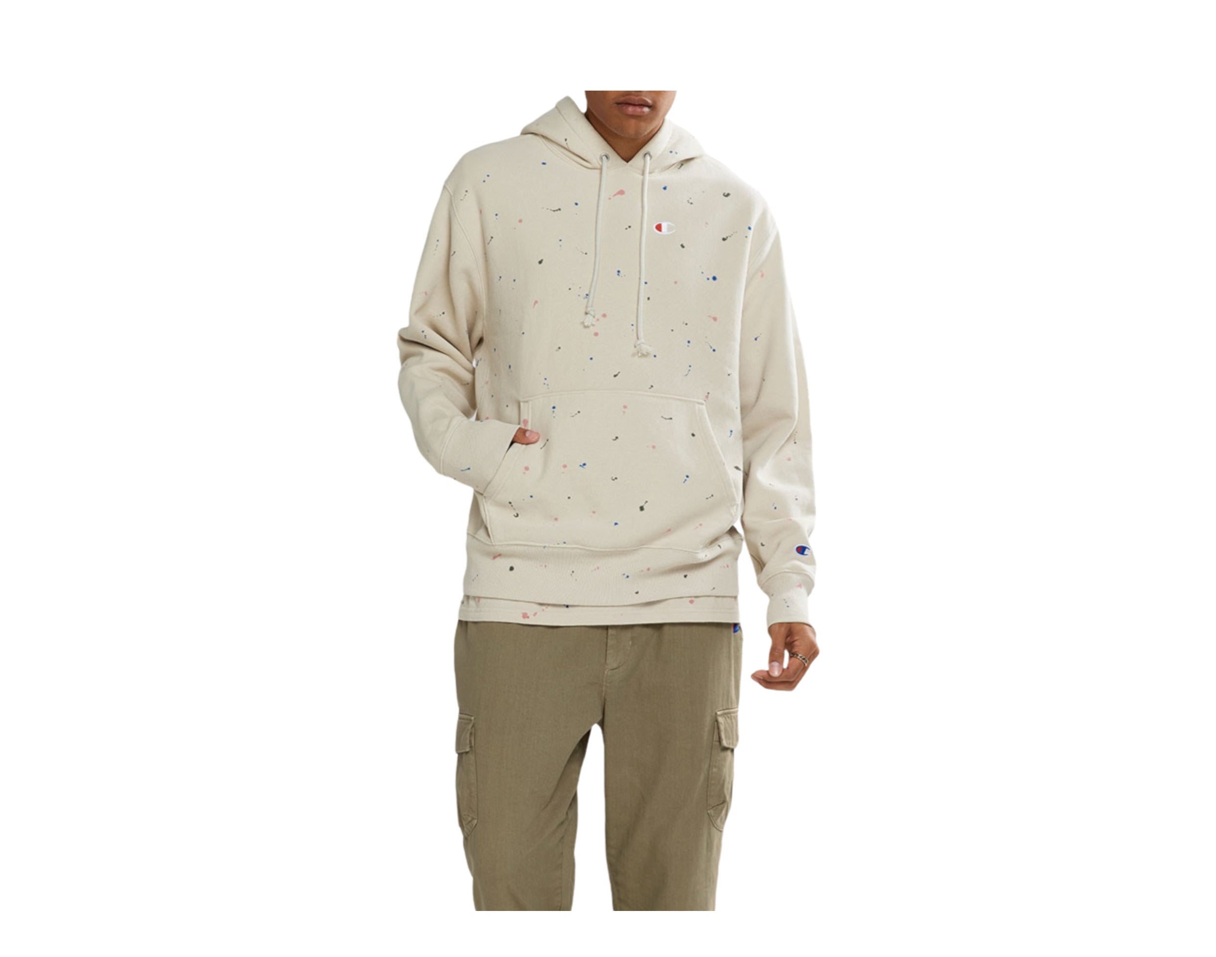 Champion C-Life Reverse Weave Paint Splatter Pull-Over Men's Hoodie