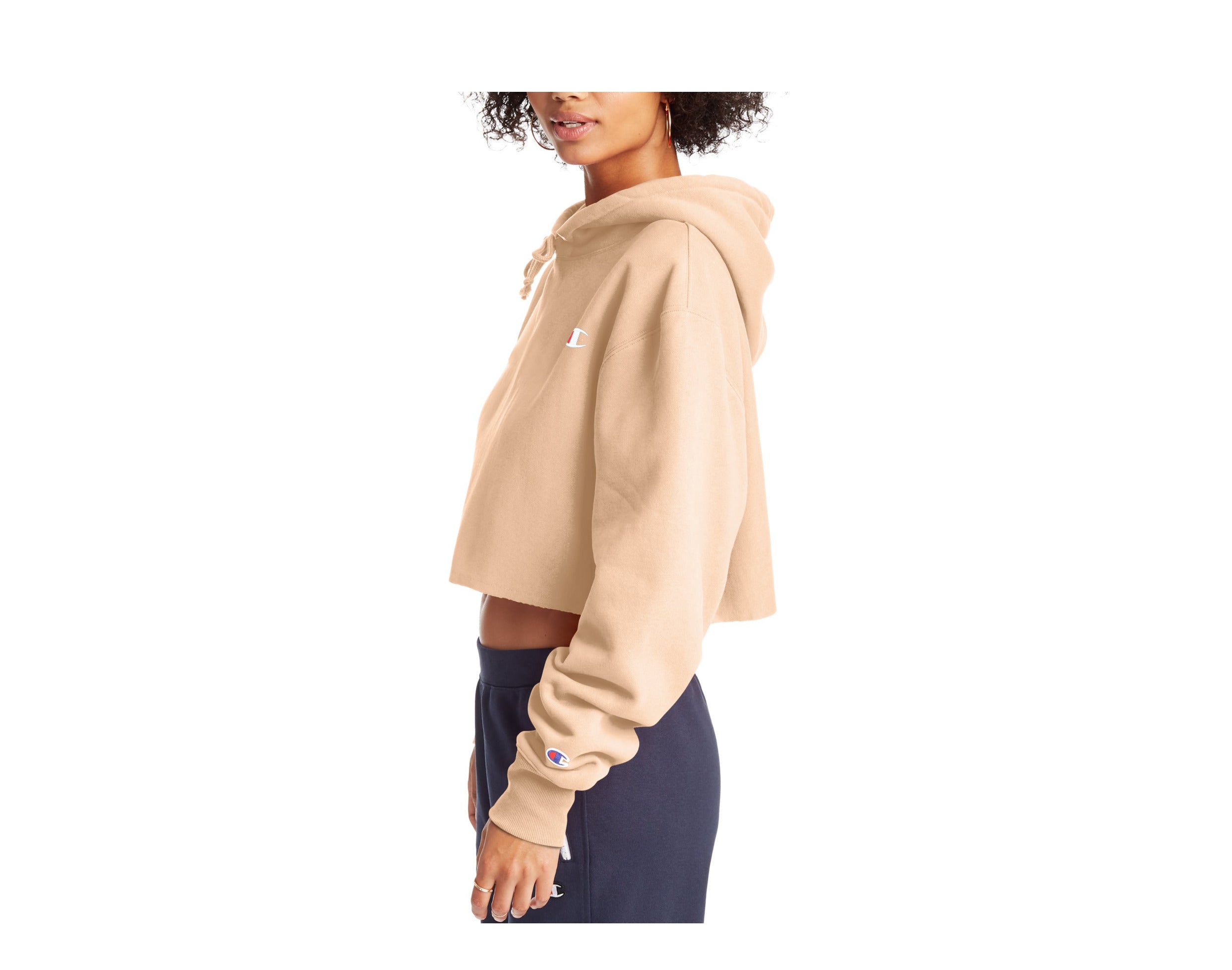 Champion C-Life Reverse Weave Cropped Cut Off Women's Hoodie