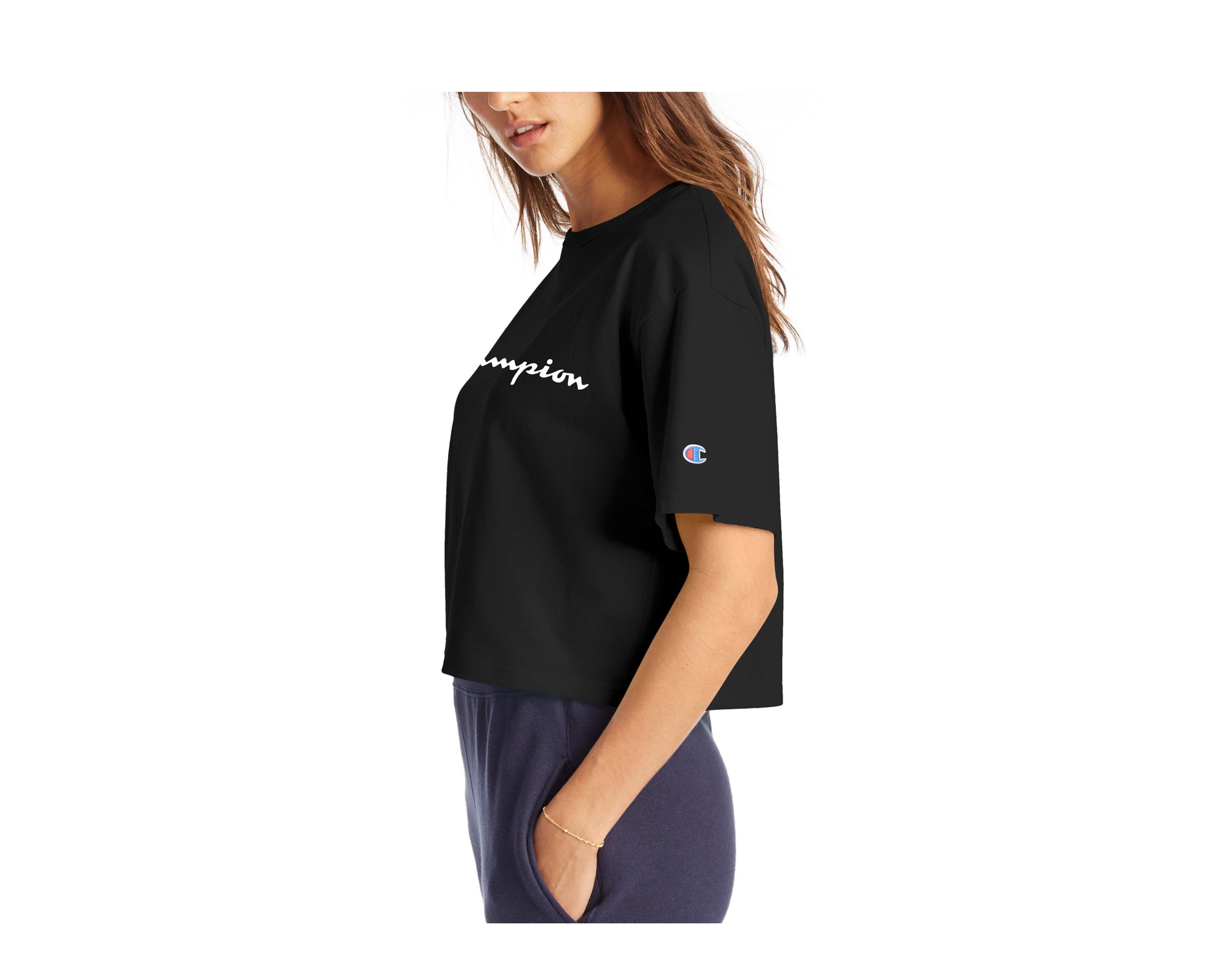 Champion C-Life Heritage Vintage Logo Cropped Women's Tee Shirt