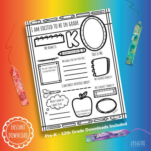 Starting school gift for kids idea:  Interview Instant Download