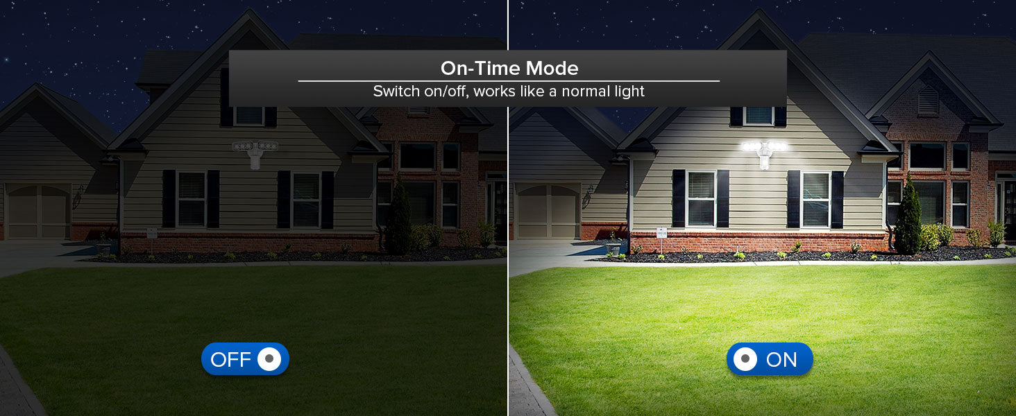 on time mode, switch on/off, works like a normal light