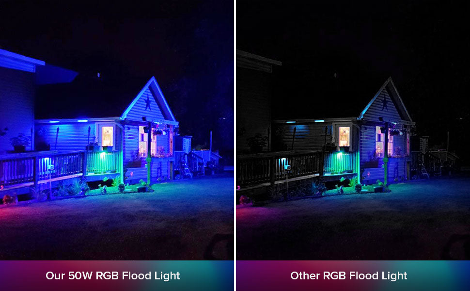 SANSI 50W RGB LED Flood Light is brighter