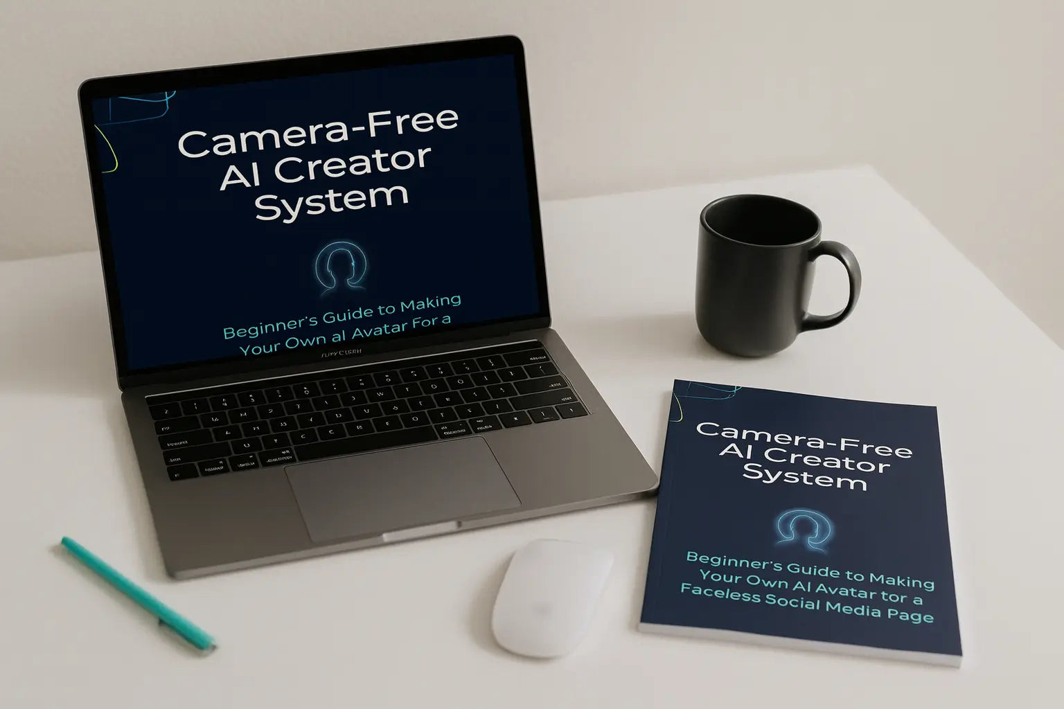 Camera-Free AI Creator System on laptop