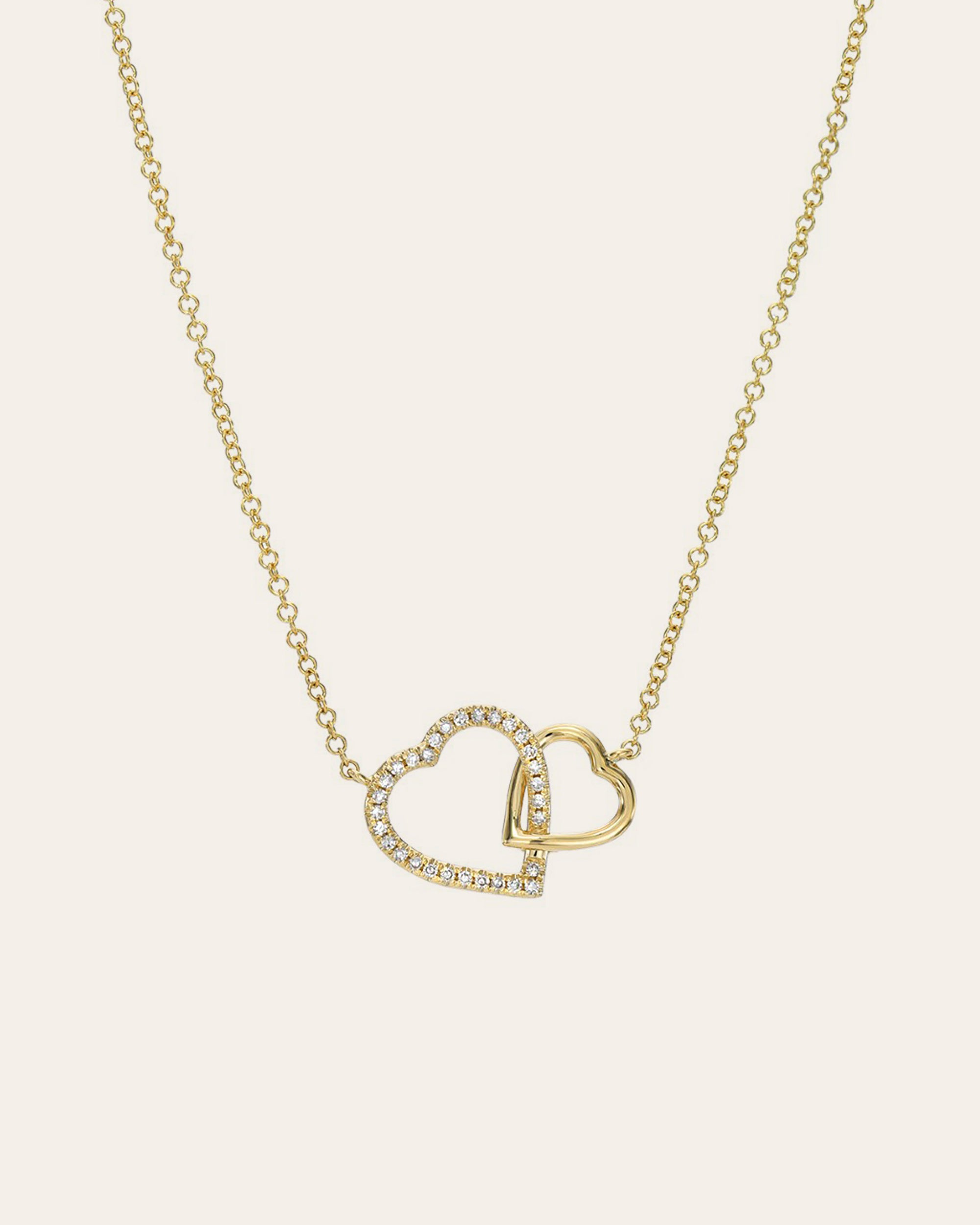 14k Gold Heart Necklace - Zoe Lev Jewelry