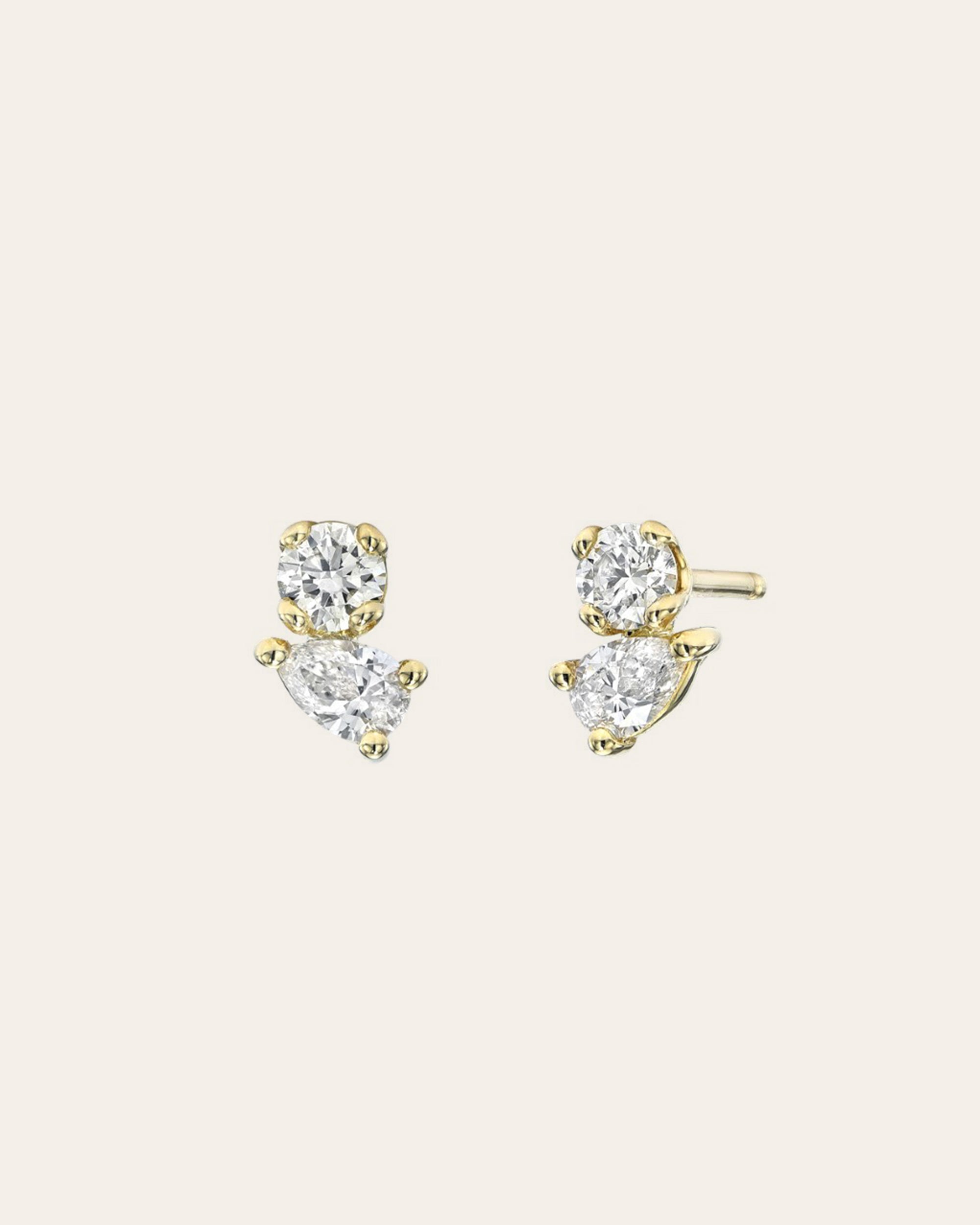 Pear Diamond Liquid Gold Threader Earring 14K Yellow Gold / Pair