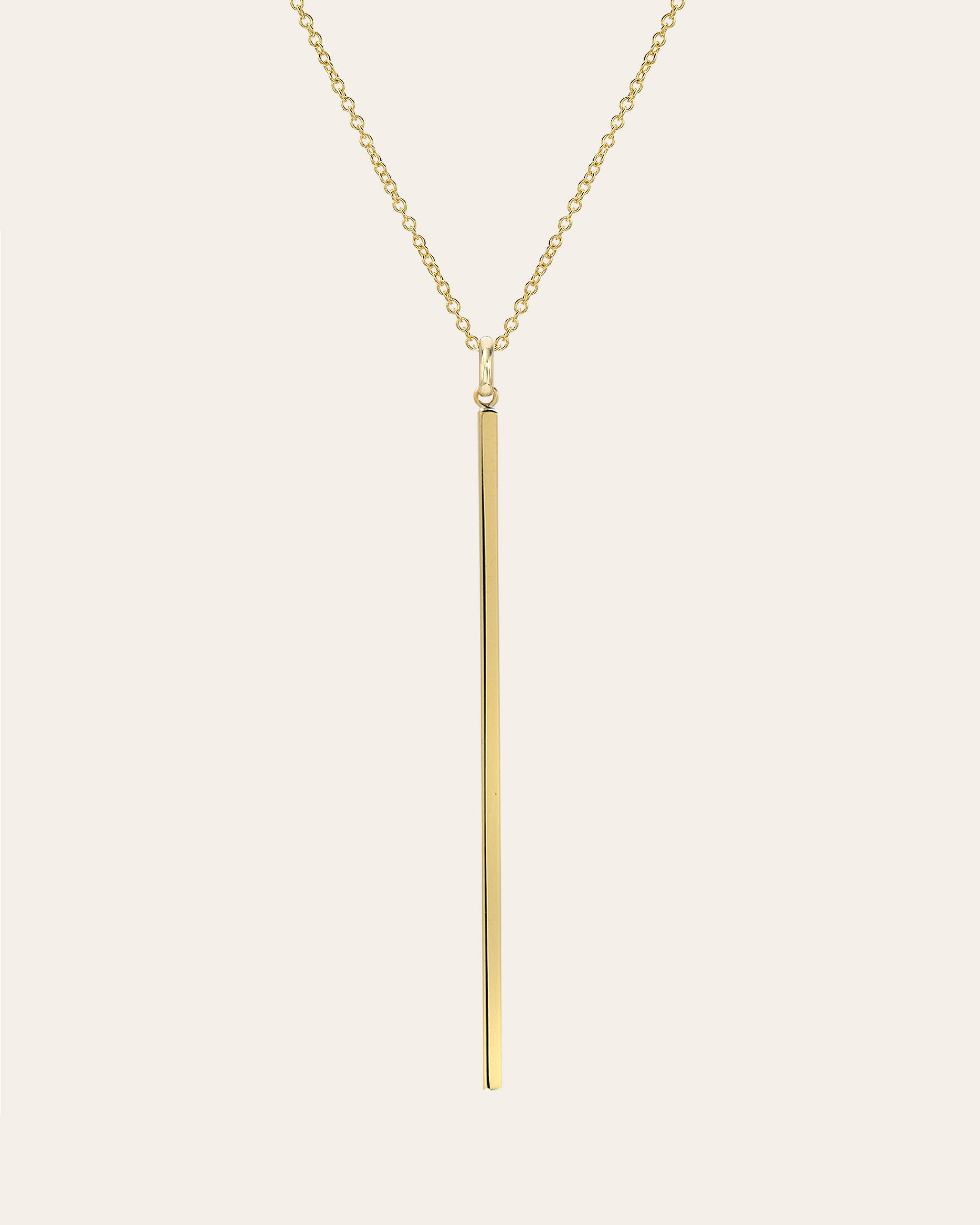 14k Gold Bar Necklace - Zoe Lev Jewelry