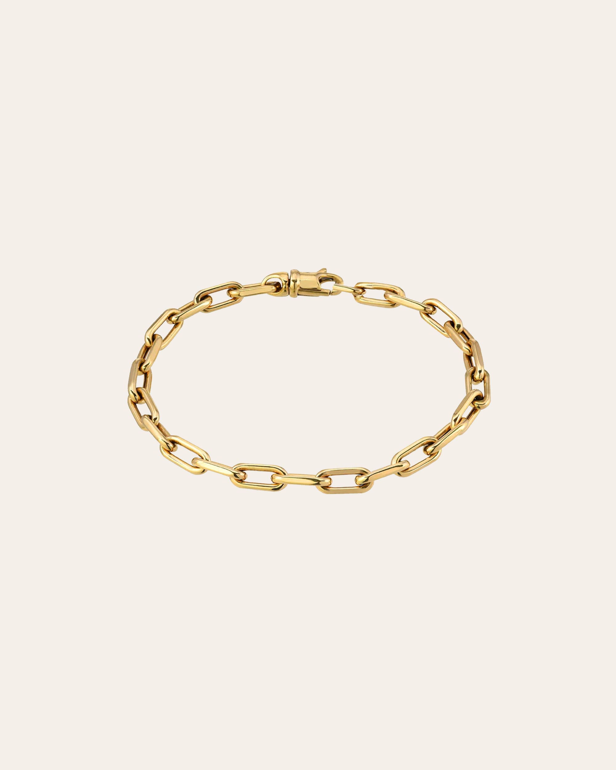 14k Gold Large Curb Link Chain Bracelet - Zoe Lev Jewelry