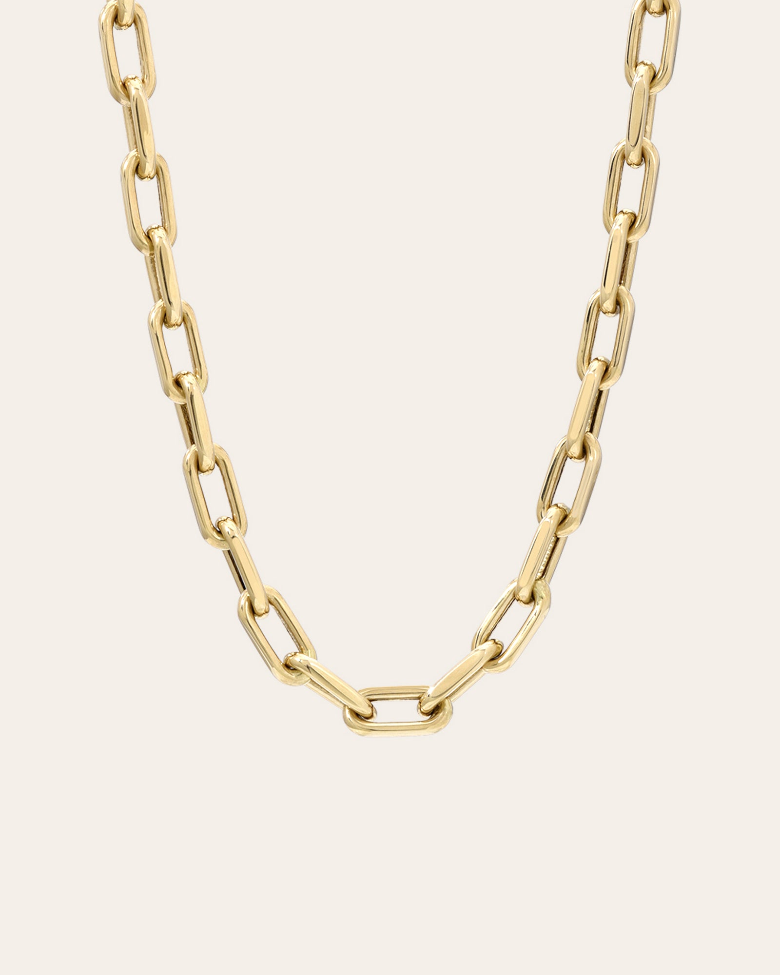 14K Gold Extra Large Paper Clip Chain Necklace 14K Yellow Gold / 20 +$180