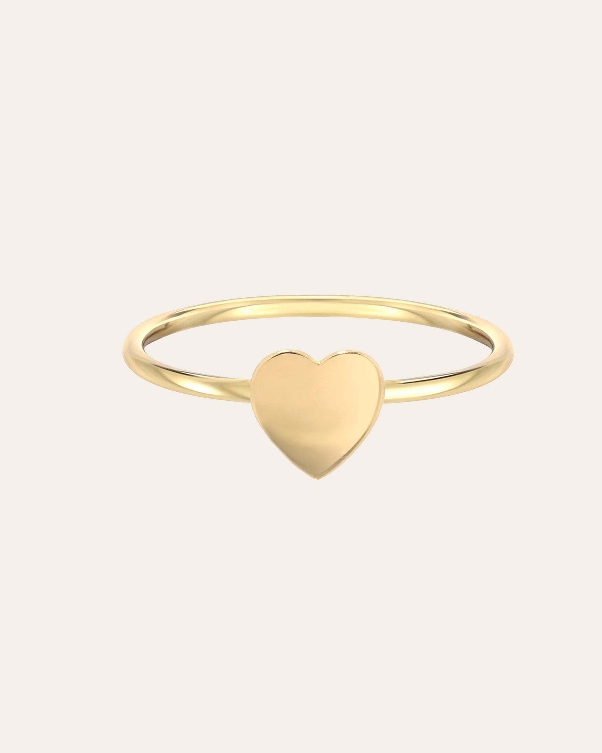 14k yellow gold heart ring