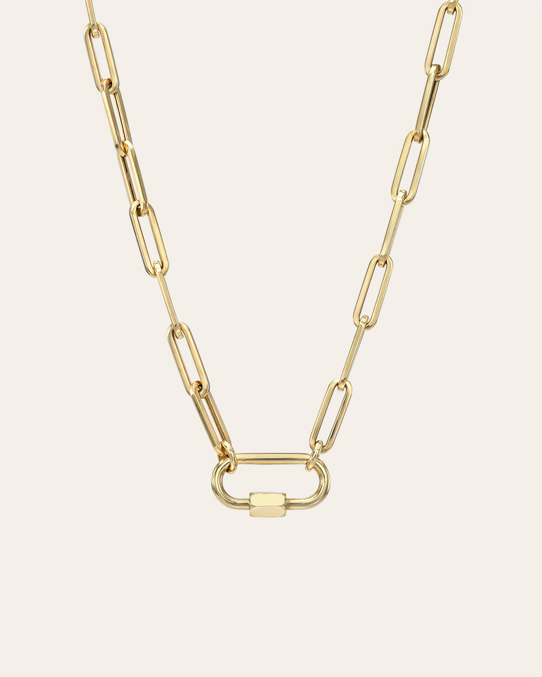 Zoë Chicco 14K Gold Large Mantra Adjustable Paperclip Chain Lariat Necklace 14K Yellow Gold / The Best Thing to Hold Onto in Life Is Each Other / Star