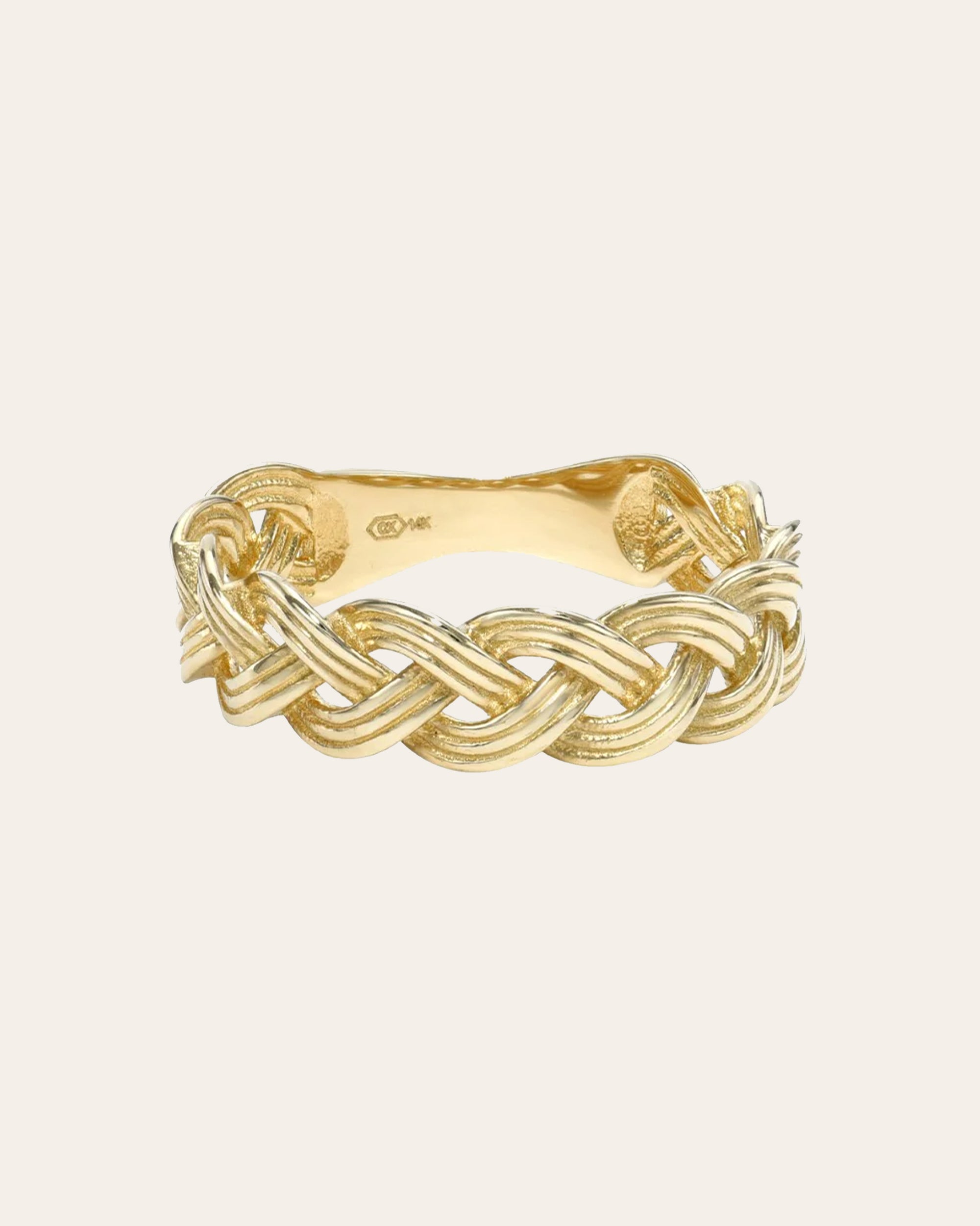 14K Gold Ribbed Dome Ring - Zoe Lev Jewelry