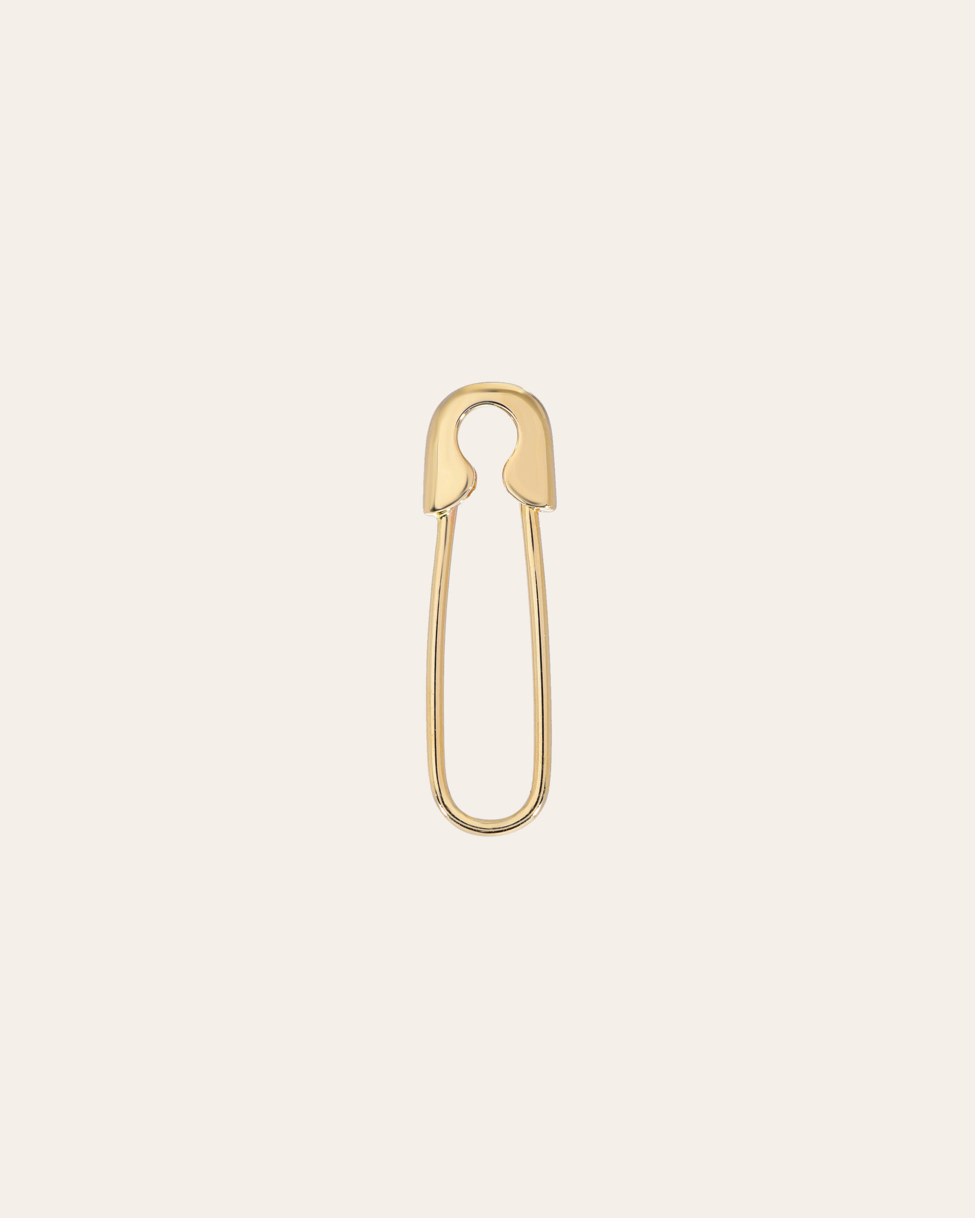 14k Yellow Gold Polished Safety Pin Earrings