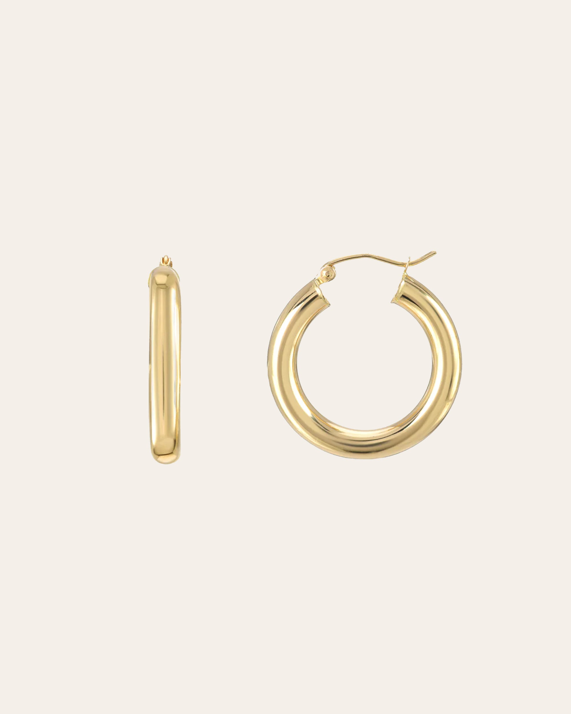 14K Gold Linea Tapered Hoop Earrings – Baby Gold