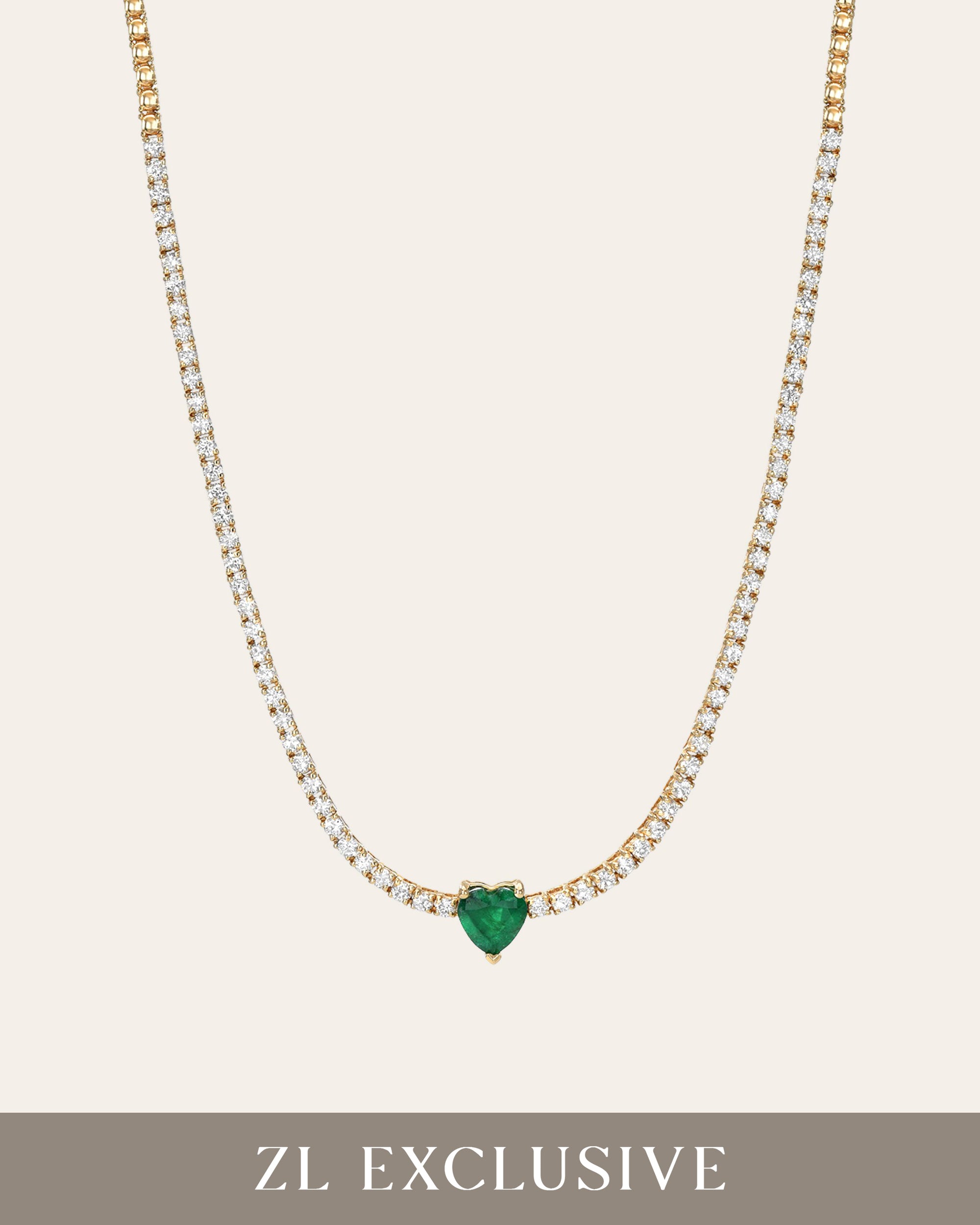 64Facets Emerald and Diamond Tennis Necklace on Marmalade | The Internet's  Best Brands