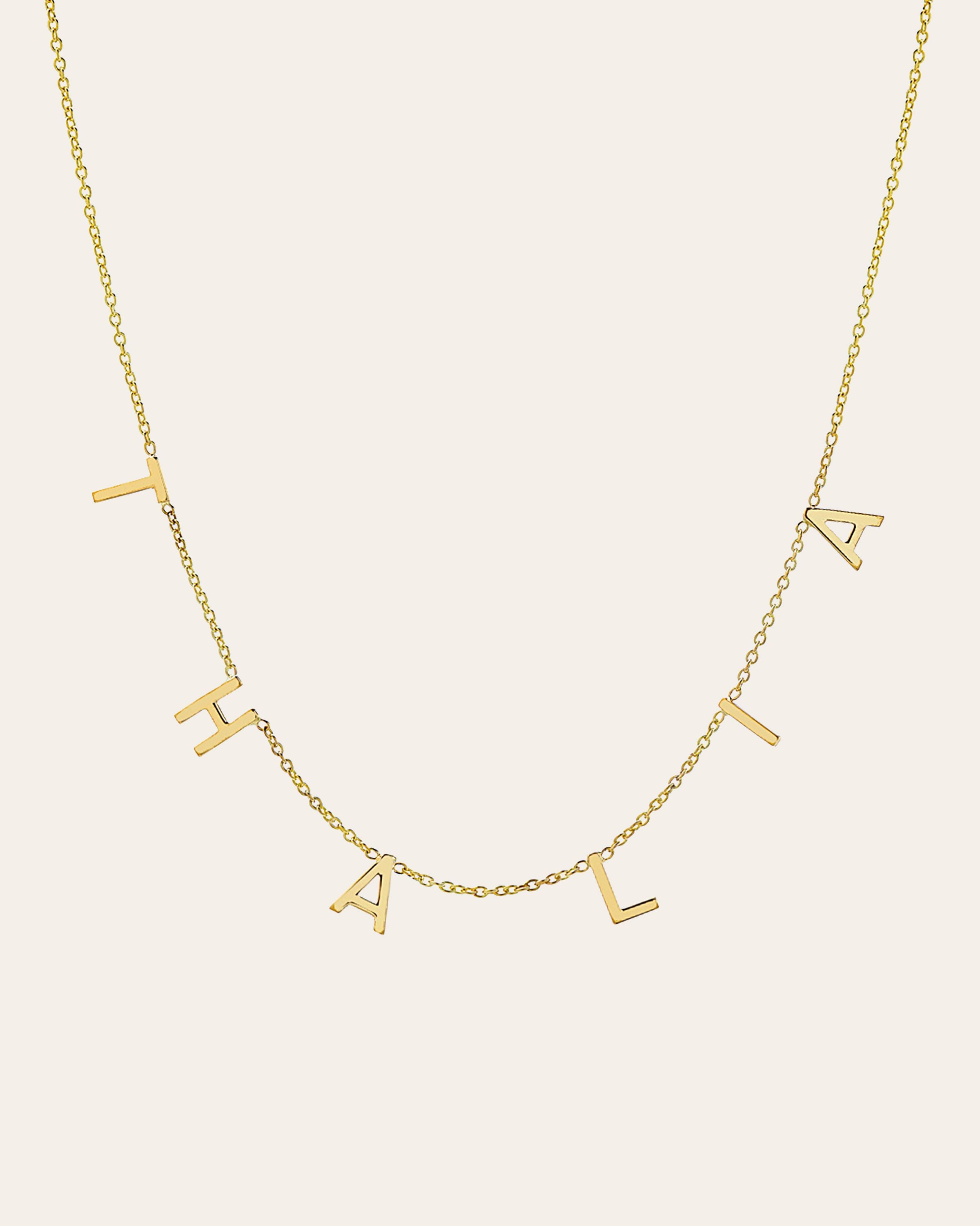 Image of 14k Gold Mini Spaced Initial Necklace