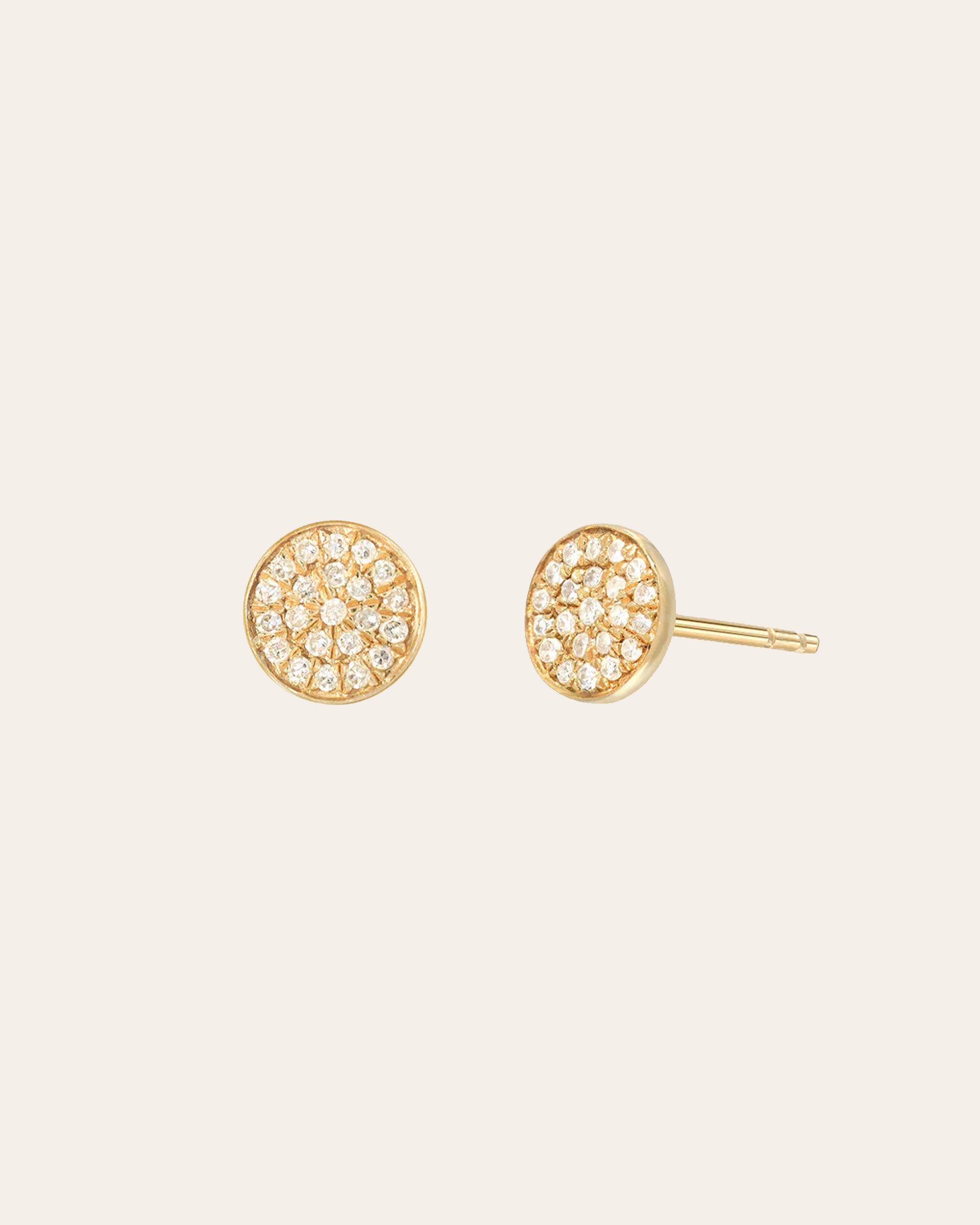 Diamond Bar Stud Earrings - Zoe Lev Jewelry