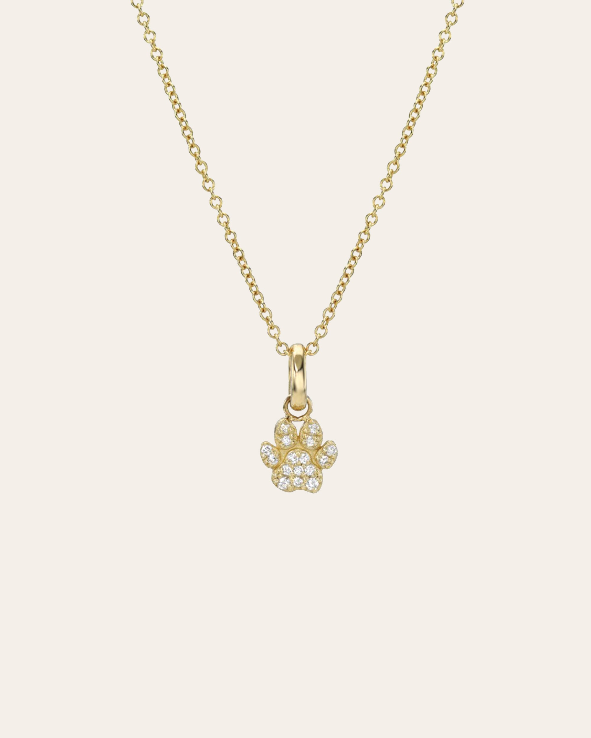 14K Gold Paw Necklace - Zoe Lev Jewelry