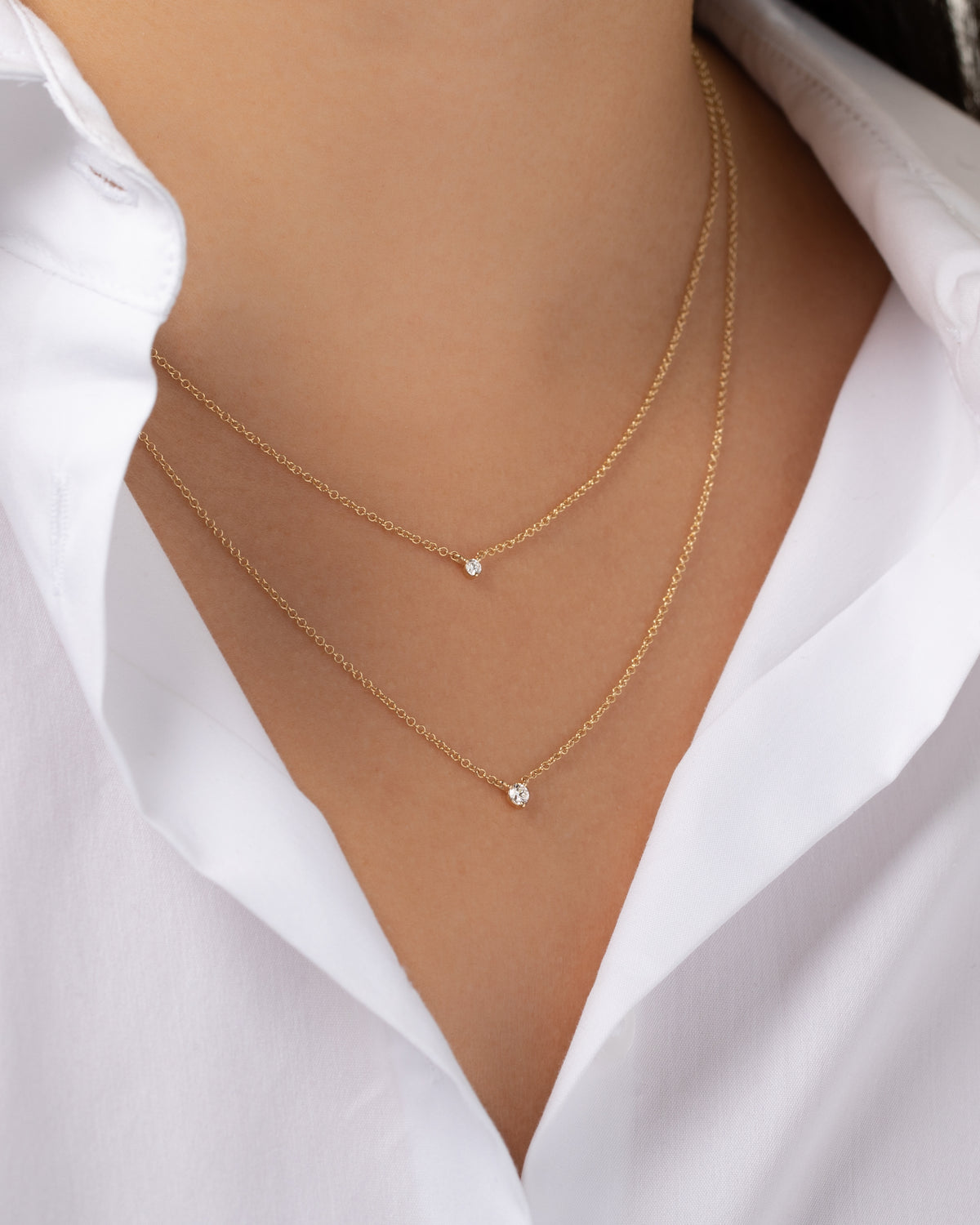 Double Strand Diamond Necklace